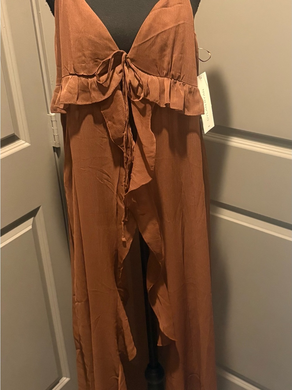 Women’s Brown Tie-Front Duster